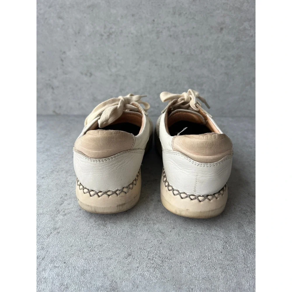 Pikolinos Mesina Leather Lace Up Sneakers Cream Floral‎ Cut Out Spring Womens 39
